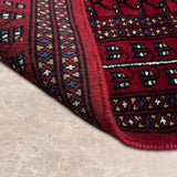 Zagros – Hand Knotted Wool Rug in Deep Maroon/Black