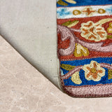 Shahbaz – Chain Stitch Embroidery Cotton Rug in Red/Blue
