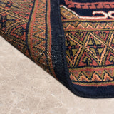 Konya – Hand Knotted Wool Rug in Navy Blue/Rust