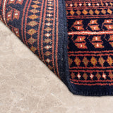 Topkapi – Hand Knotted Wool Rug in Navy Blue/Rust