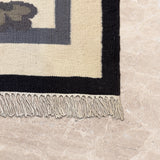 Noir Meadow – Hand Woven Cotton Rug in Cream/Grey