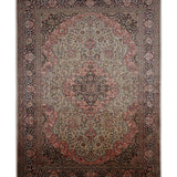 Siminara – Hand Knotted Silk Rug in Peach/Ivory