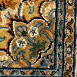 Zarafruz – Hand Knotted Silk Rug in Navy Blue/Antique Gold