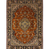 Atashgul – Hand Knotted Silk Rug in Rust/Ivory