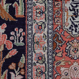 Shikar Nama – Hand Knotted Silk Rug in Navy Blue/Rust