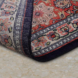 Shikar Nama – Hand Knotted Silk Rug in Navy Blue/Rust
