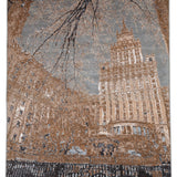 Winter Metropolis – Hand Knotted Wool Rug in Grey/Brown