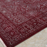 Crimson Patina – Hand Knotted Wool Rug in Maroon/Grey