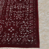 Crimson Patina – Hand Knotted Wool Rug in Maroon/Grey