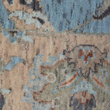 Firouza Bagh – Hand Knotted Wool Rug in Sky Blue/Tan Brown