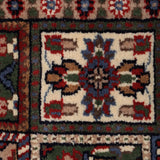Charbagh Shab – Hand Knotted Wool Rug in Navy Blue/Maroon