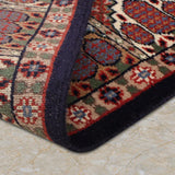 Charbagh Shab – Hand Knotted Wool Rug in Navy Blue/Maroon