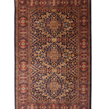 Koh-e-Atash – Hand Knotted Wool Rug in Navy Blue/Rust