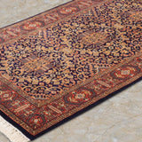 Koh-e-Atash – Hand Knotted Wool Rug in Navy Blue/Rust
