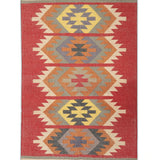 Desert Totem – Hand Woven Jute Rug in Red/Beige