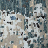 Tidebreak – Hand Knotted Wool Rug in Teal Blue/Cream