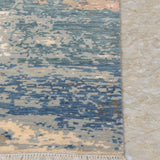Tidebreak – Hand Knotted Wool Rug in Teal Blue/Cream