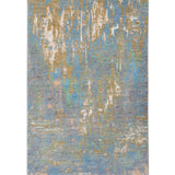 Blue Alloy – Hand Knotted Wool Rug in Blue/Mustard Yellow