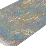 Blue Alloy – Hand Knotted Wool Rug in Blue/Mustard Yellow