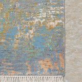 Blue Alloy – Hand Knotted Wool Rug in Blue/Mustard Yellow