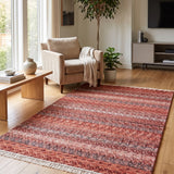 Ember Chevron – Hand Knotted Wool Rug in Burnt Orange/Cream