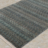 Teal Cipher – Hand Knotted Wool Rug in Turquoise Blue/Cream