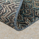 Teal Cipher – Hand Knotted Wool Rug in Turquoise Blue/Cream
