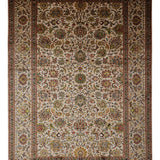 Nigaristan– Hand Knotted Silk Rug in Beige/Sage Green