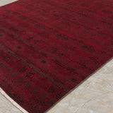 Night Garden – Hand Knotted Wool Rug in Maroon/Dark Green