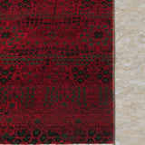 Night Garden – Hand Knotted Wool Rug in Maroon/Dark Green