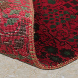 Night Garden – Hand Knotted Wool Rug in Maroon/Dark Green