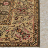 Bagh-e-Zaitun – Hand Knotted Wool Rug in Olive Green/Beige