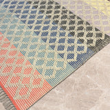 Pastel Lattice – Hand Woven Cotton Rug in Cream