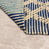 Pastel Lattice – Hand Woven Cotton Rug in Cream