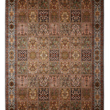 Gulsham-e-Bahar – Hand Knotted Silk Rug in Navy Blue/Cream