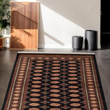 Leyla - Hand Knotted Wool Rug In Dark Blue/Peach