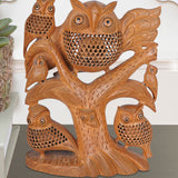 Night Bird' - Carved Owl - Sculpture in Wood