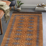 Leila - Hand Knotted wool Copper Brown/Blue Grey