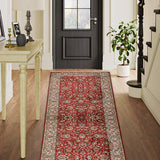 Zareen - Hand Knotted Silk Rug In Crimson Red/ Cream