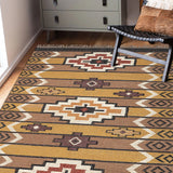 Asfar - Hand Woven Jute Rug In Brown/Mustard
