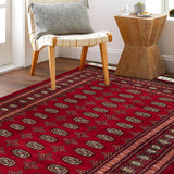 Mehrbaf - Hand Knotted Wool Rug In Velvet Red/Cream