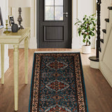 Kashavara - Hand Knotted Wool Rug in Turquoise Blue/Beige