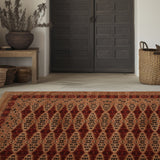 Kohband – Hand Knotted Wool Rug in Brown/Maroon