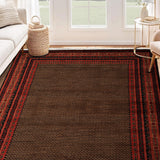 Nadiya – Hand Knotted Wool Rug in Navy Blue/Rust