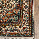 Sangam raha - Hand Knotted Silk Rug In Cream/Mushroom Brown