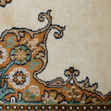 Mehereen - Hand Knotted Silk Rug In Cream/Orange