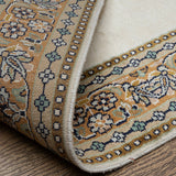 Mehereen - Hand Knotted Silk Rug In Cream/Orange