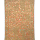 Saanjh - Hand Knotted Wool Rug In Grey/Orange