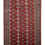 Dawran - Hand Knotted Wool Rug In  Ribbon Red/Ivory