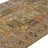 Nazm-e-Handasa - Hand Knotted Silk Rug In Lime Green/Peach